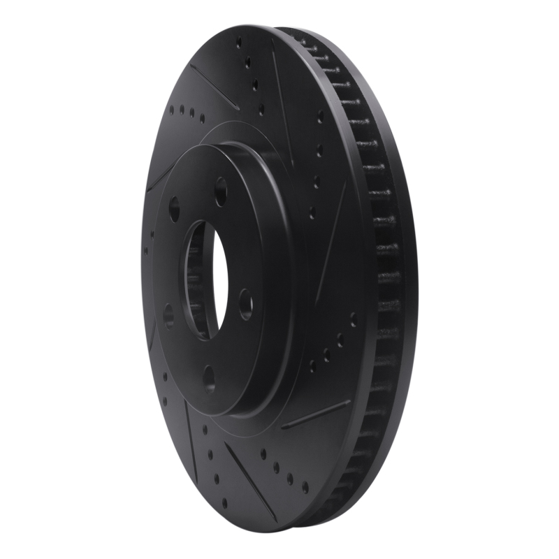 Buick Riviera Brake Rotor (1) - Front Right - R1 Concepts - Drilled & Slotted - Black - `97-`05